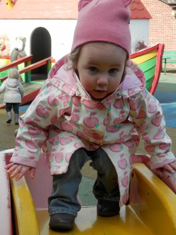 Toddler on slide