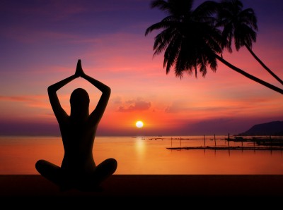 Yoga image sunset