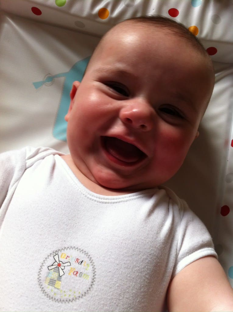 smiling baby at 6 months