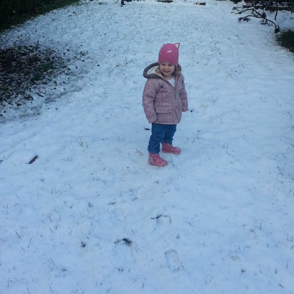 Toddler in snow