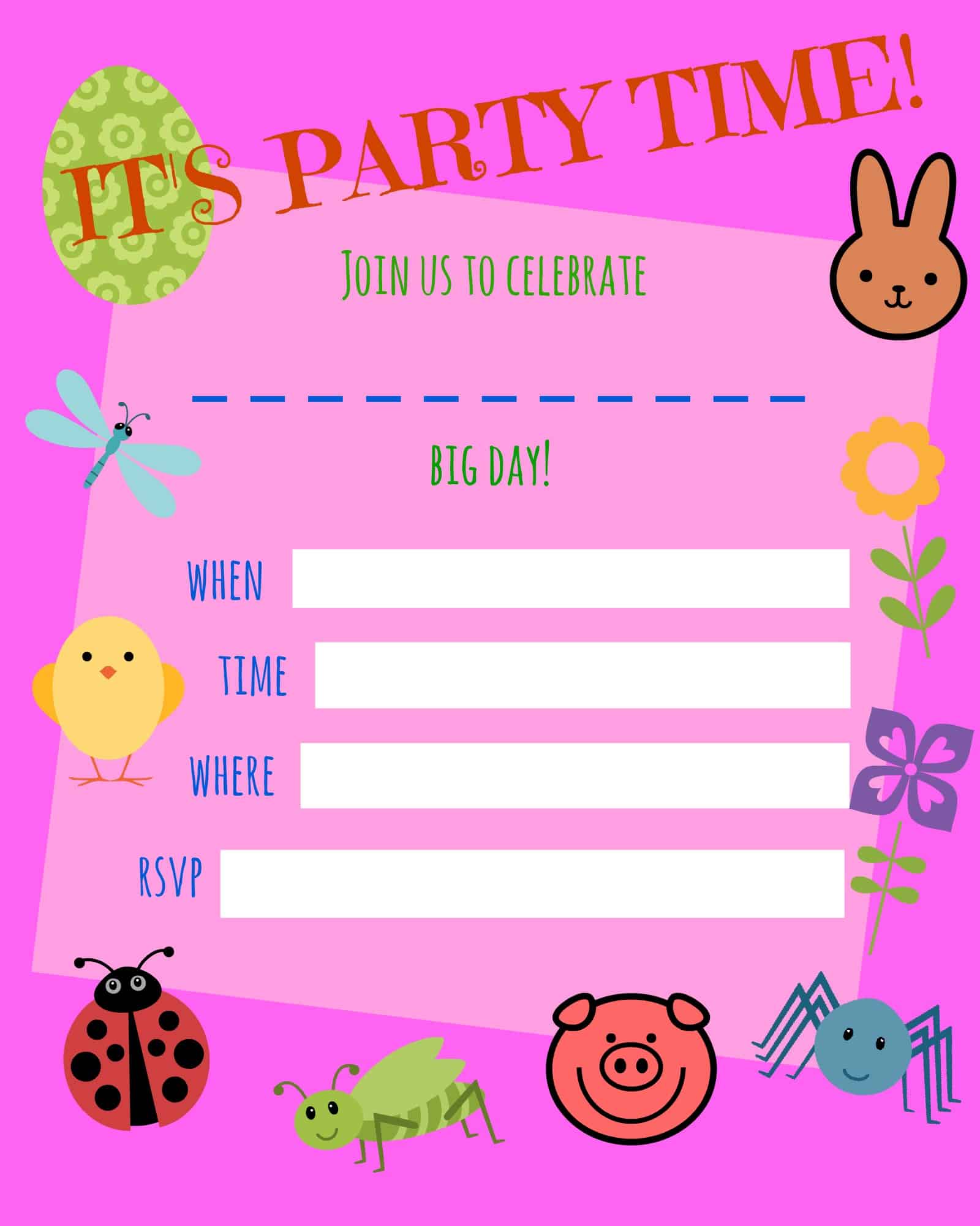 Create Free Printable Birthday Invitations