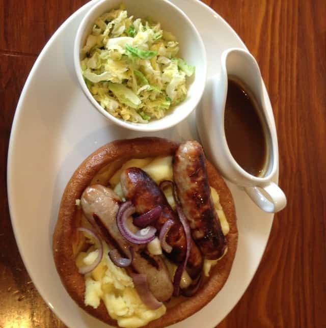 sausages in giant yorkshire pudding