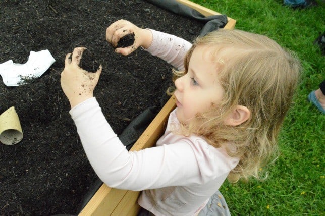 toddler learning gardening