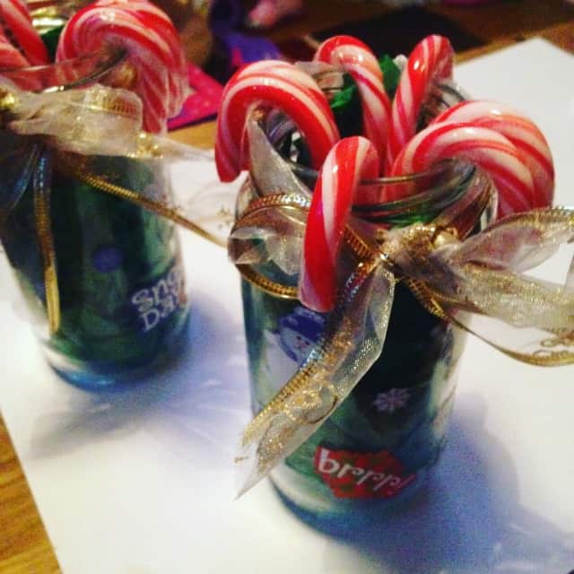 Christmas candy cane jars