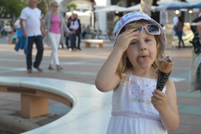 child eating ice-cream in spain