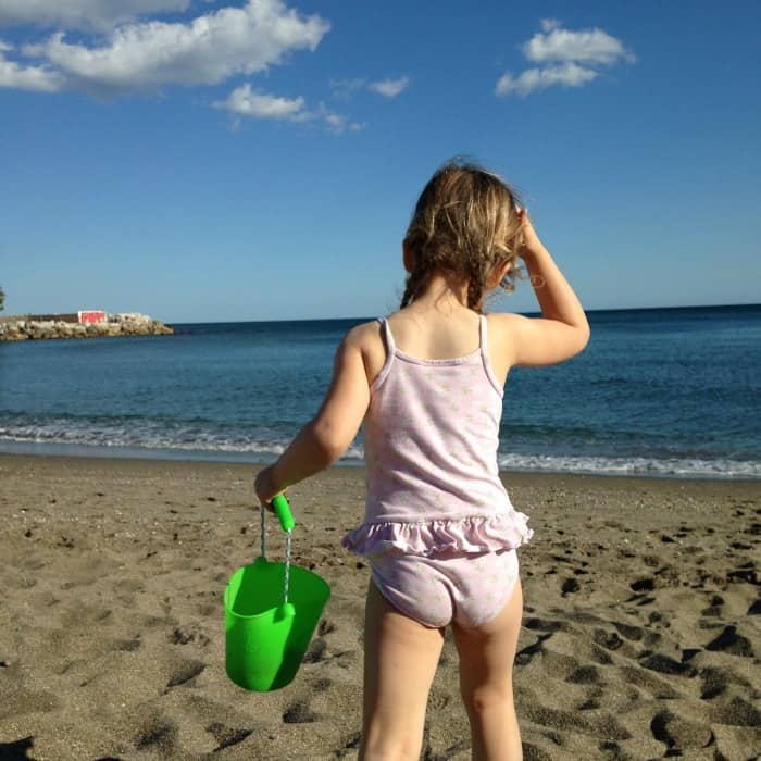 child looking out to sea