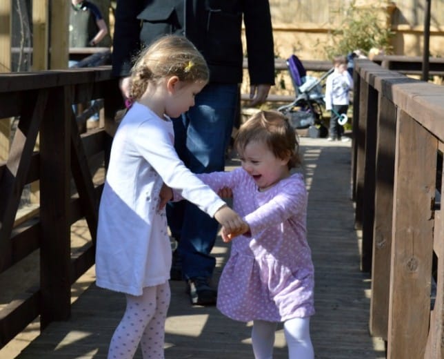 sisters playing together