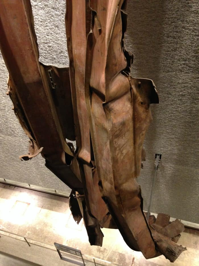 steel from twin towers at 911 memorial site