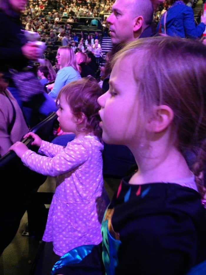 girls watching disney on ice