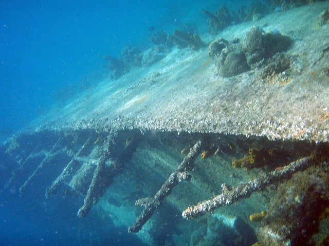 diving at mantilla boat 