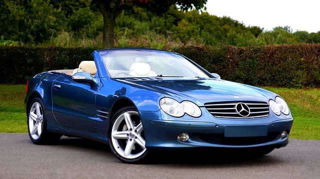 Blue mercedes