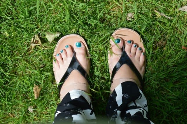 Wearing strive sandals