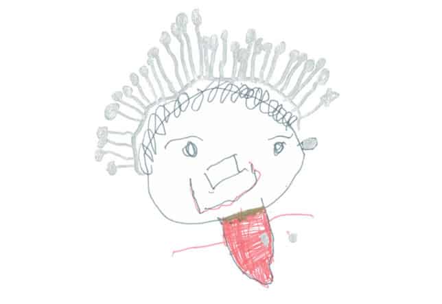 child's drawing of the queen 