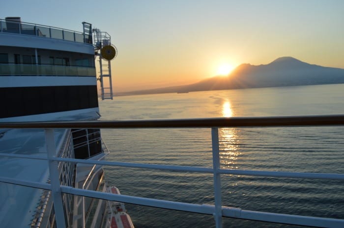sunrise from ship Norwegian Epic Mediterranean cruise