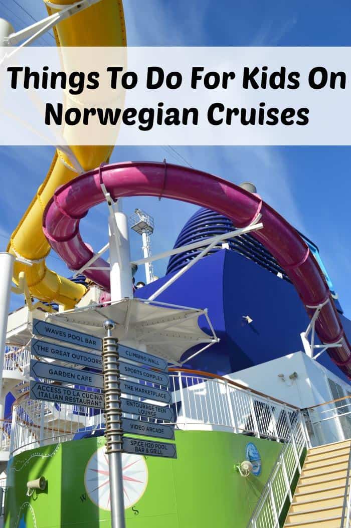 Water park on Norwegian Epic showing flumes