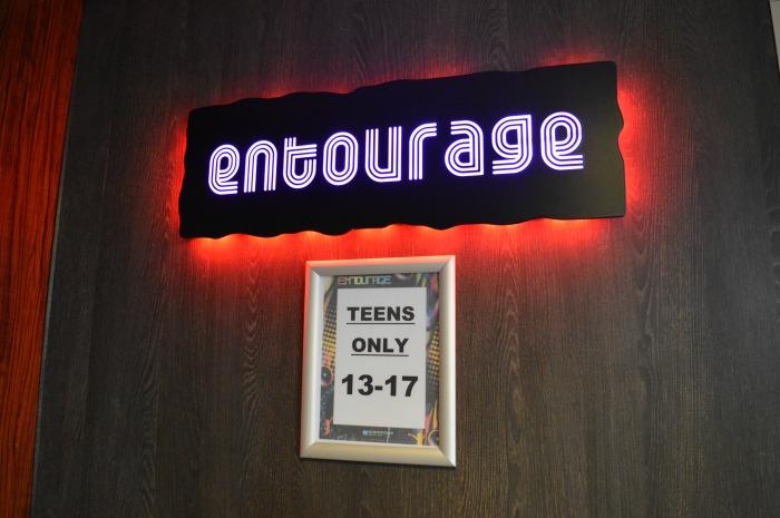 Entourage teen club sign on cruise ship