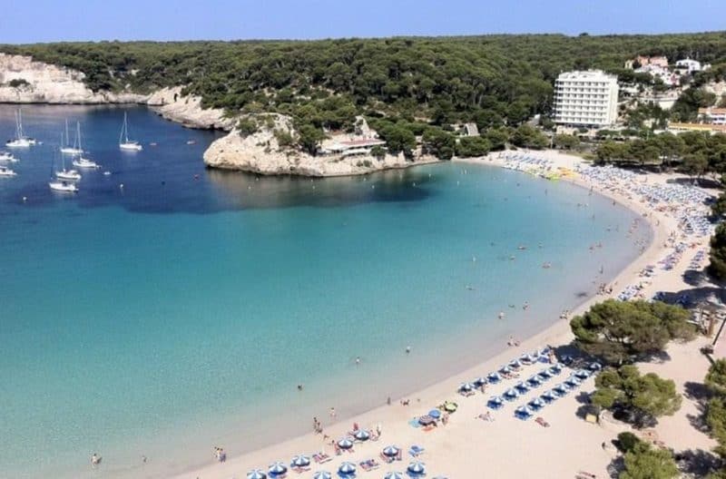 aerial view of Santo Tomas beach and sea