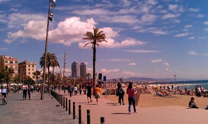 Barcelona beach and promenade 