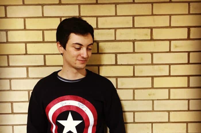 teen in marvel jumper