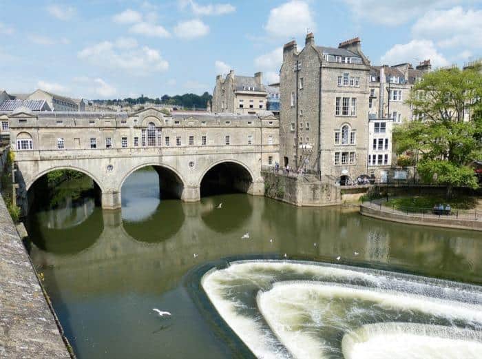 Pulteney bridge over River Avon Bath UK