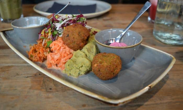 Falafel, hummus and salad 