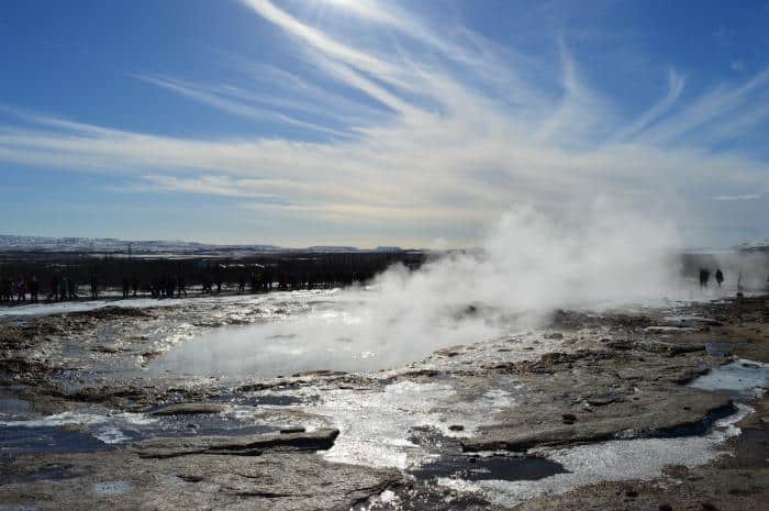 stokkur before erupting