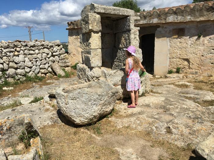 child at ruins minorca 