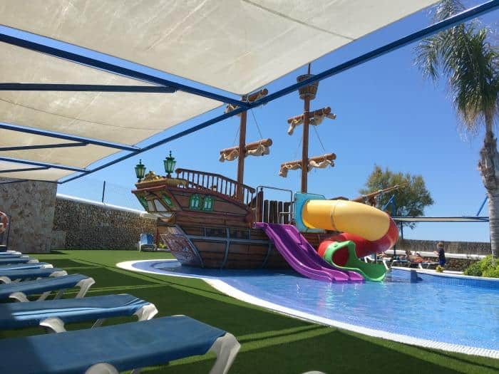 children's pool with pirate ship at royal son bou family club menorca 