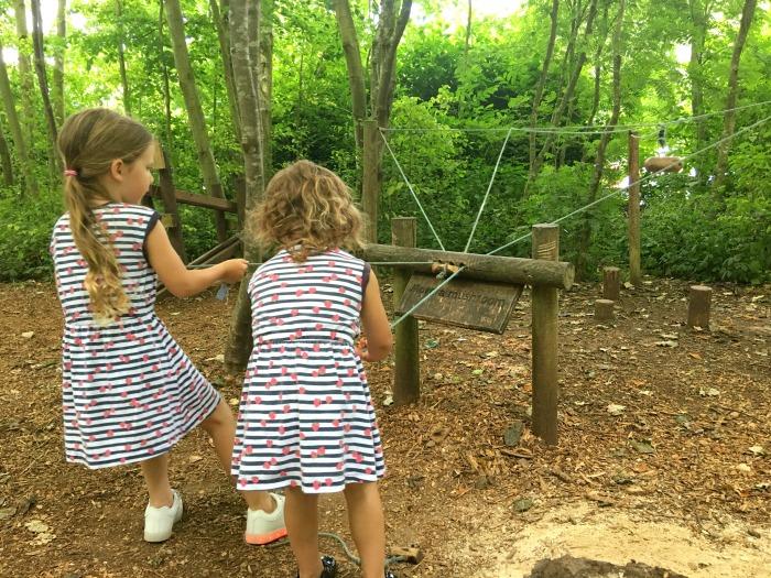 girls in sensory garden