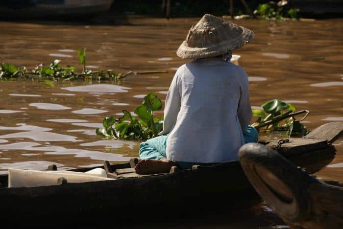 Mekong Delta - person in boat 