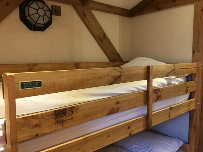 wooden bunk beds