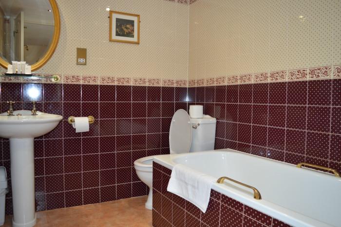 inside bathroom in hotel room - two bridges hotel dartmoor devon 