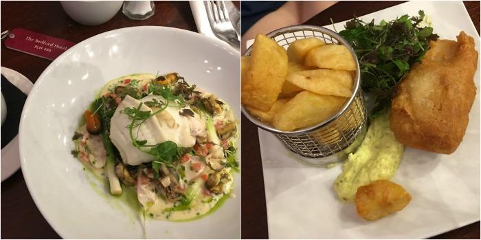 example mains dishes from bedford hotel menu, Tavistock devon 
