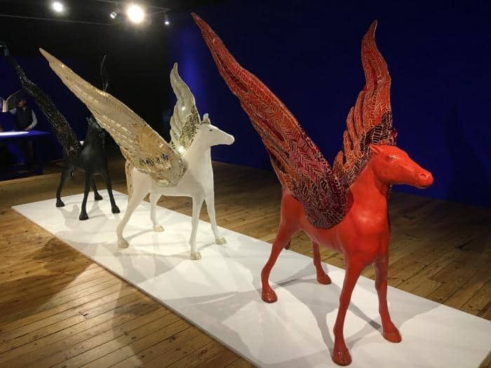 winged unicorns by andrew logan - buckland abbey devon 