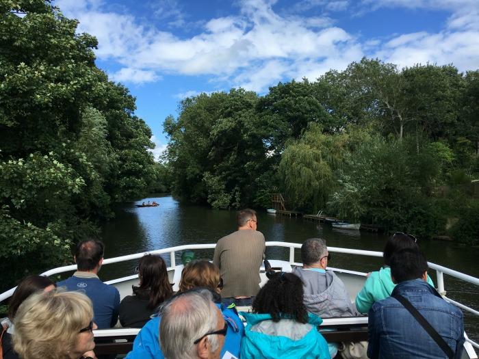 tourist boat sailing down river avon bath england