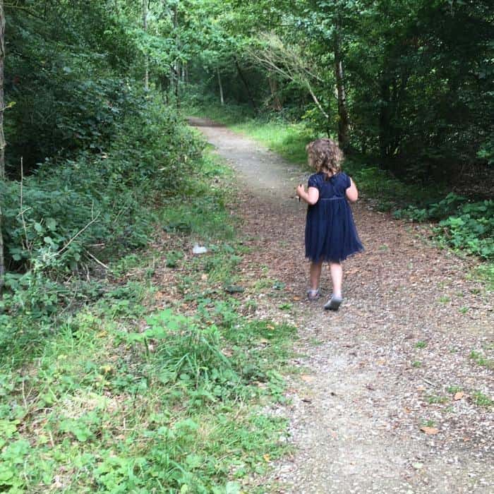 child in woods