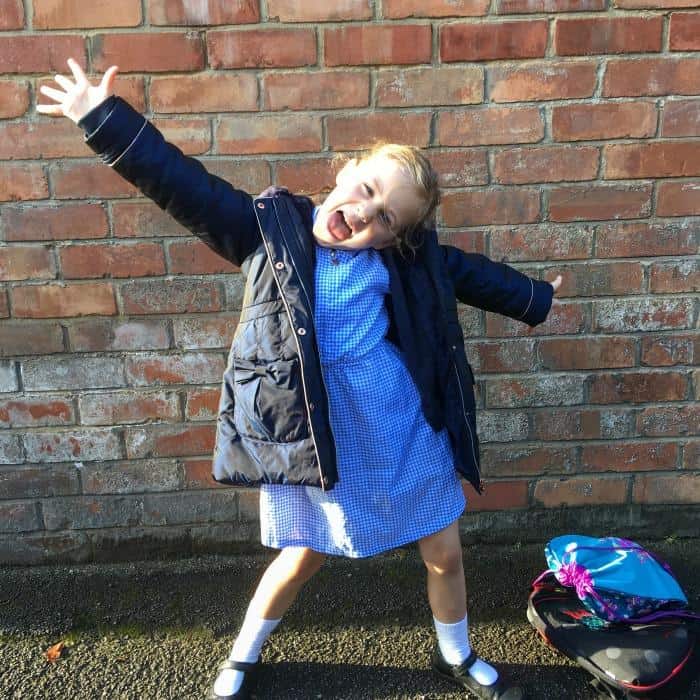 excited school girl