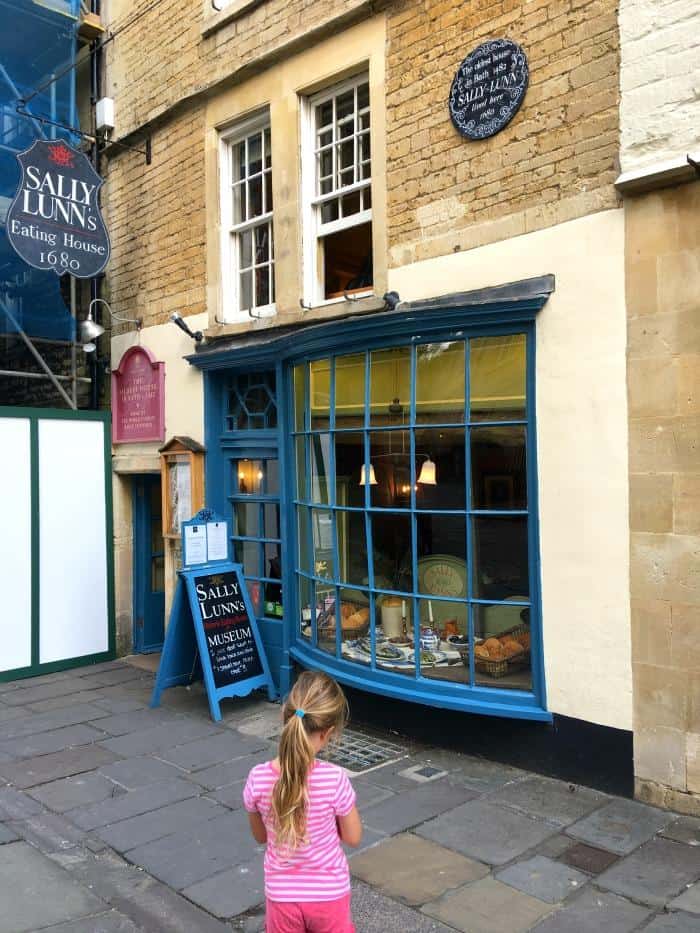 outside sally lunns tea shop and museum bath england