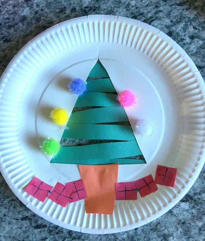 Easy Christmas Paper Plate Craft Tree For Kids