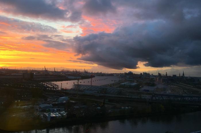 sunset from Holiday Inn Hamburg Hotel