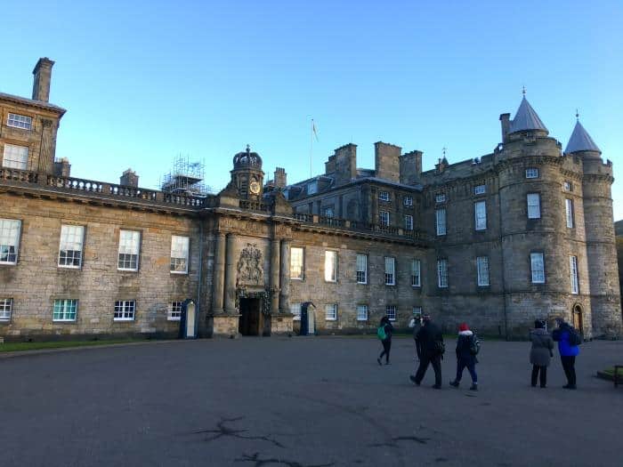 Outside Holyrood Castle Edinburgh