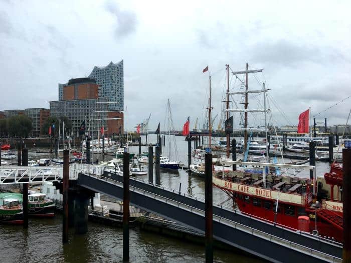 view of boats in Port of Hamburg