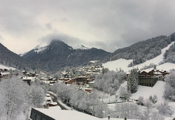 View of Morzine in snow