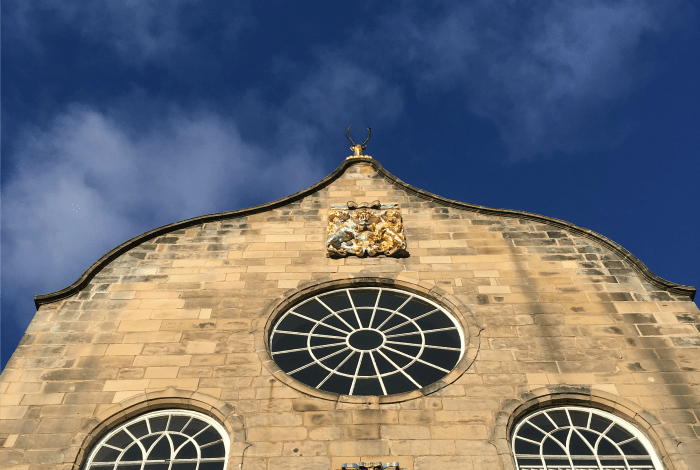 top of Canongate Kirk church building on the royal mile edinburgh