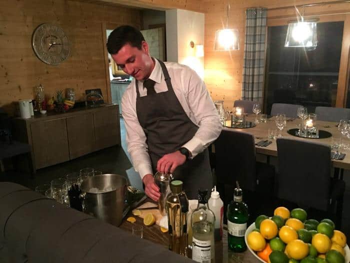 ross making coctails TGSki chalet