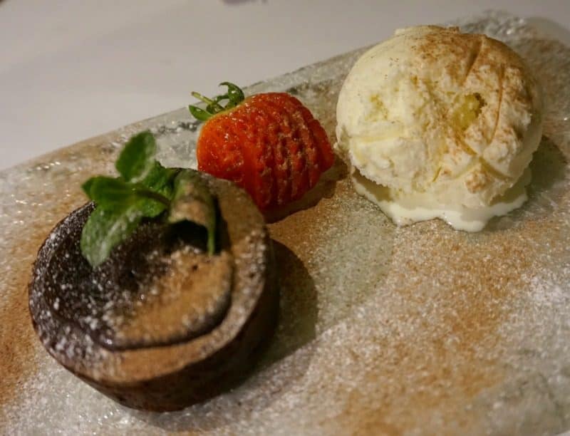 chocolate fondant with ice cream