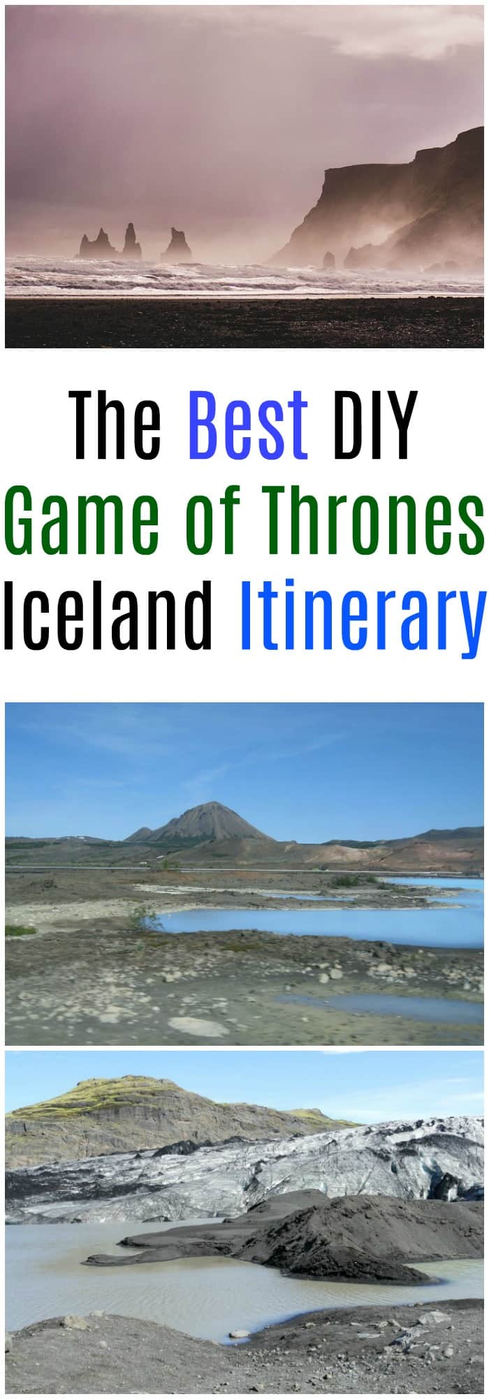 The best Game of Thrones Iceland DIY Itinerary for planning your trip. If you want to visit the Game of Thrones locations in Iceland without paying for a tour this travel guide takes you to all the famous spots as well as some can't miss places to visit in Iceland too #Iceland #GameofThrones #traveltips #travelhacks 
