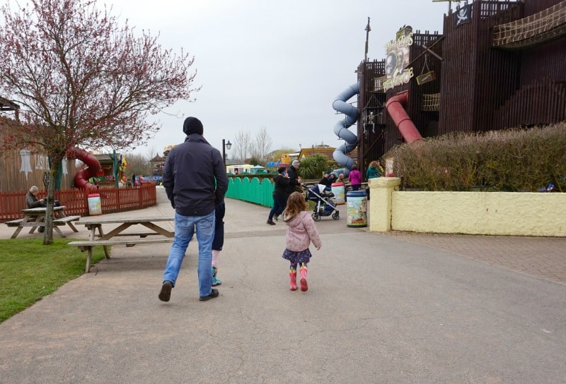 Walking through Crealy Theme Park South Devon 