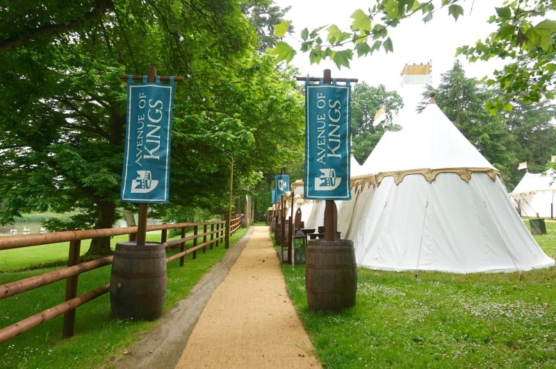 medieval glamping tents at Warwick Castle for overnight stay over