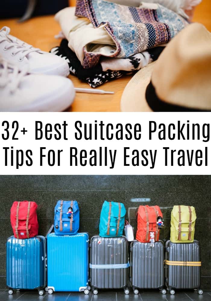 32+ Best Suitcase Packing Tips For Really Easy Travel - Learn how to pack a suitcase for your holiday or vacation efficiently to avoid costly baggage fees and stressful travel situations. 